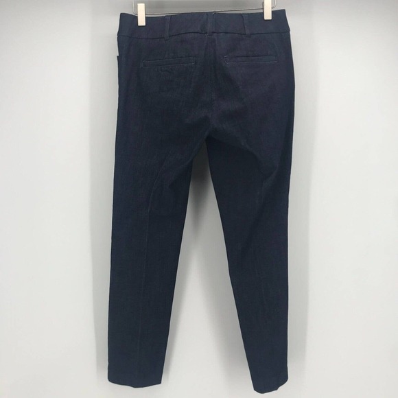 New York & Co 7th Avenue Design Studio Pant Womens 4 Blue Crop Denim Look - Picture 4 of 11